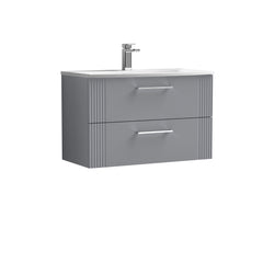 [BFPF295G] Belvide Retro Partial Fluted 2 Drawer Wall Hung Vanity Basin Unit with Curved Basin, Choice of Size and Colour - Cutout