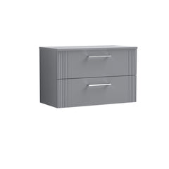 [BFPF295W] Belvide Retro Partial Fluted 2 Drawer Wall Hung Vanity Unit with Colour Coordinating Worktop, Choice of Size and Colour - Cutout
