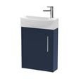 [BFPF2961L] Winshill Contemporary 1 Door Left-Hand Wall Hung Cloakroom Vanity Unit with Basin, Dark Blue, 440mm - Cutout