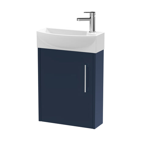 [BFPF2961L] Winshill Contemporary 1 Door Wall Hung Cloakroom Vanity Unit with Basin - Choice of Orientation and Colour - Cutout