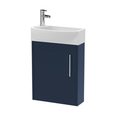 [BFPF2961R] Winshill Contemporary 1 Door Wall Hung Cloakroom Vanity Unit with Basin - Choice of Orientation and Colour - Cutout