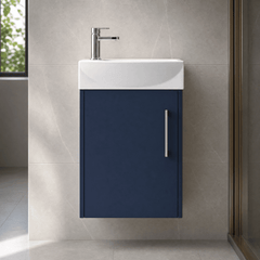 [BFPF2961R] Winshill Contemporary 1 Door Wall Hung Cloakroom Vanity Unit with Basin - Choice of Orientation and Colour