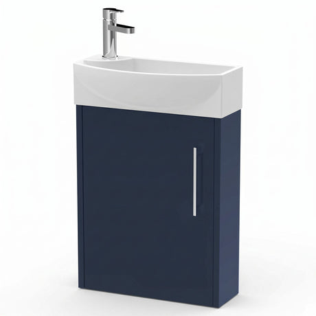[BFPF2961R] Winshill Contemporary 1 Door Wall Hung Cloakroom Vanity Unit with Basin - Choice of Orientation and Colour - Silo