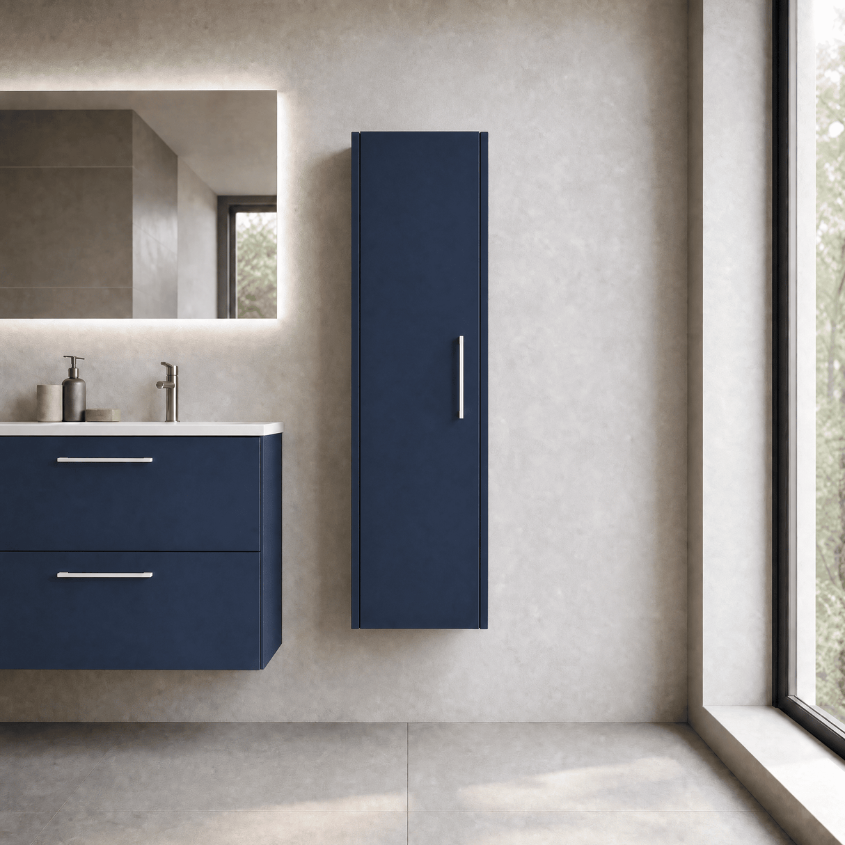 [BFPF2961] Winshill Wall Hung 1 Door Tall Cabinet, 350mm, Choice of Colour