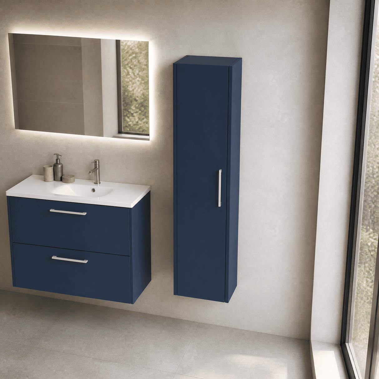 [BFPF2961] Winshill Wall Hung 1 Door Tall Cabinet, 350mm, Choice of Colour