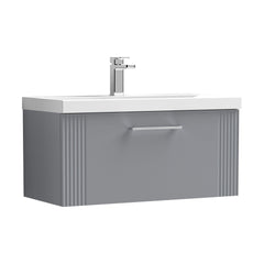 [BFPF296A] Belvide Partial Fluted 1 Drawer Wall Hung Vanity Unit with Mid-Edge 1 Tap Hole Ceramic Basin - Cutout