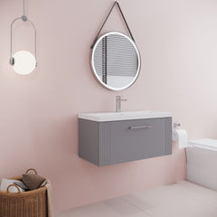 [BFPF296A] Belvide Partial Fluted 1 Drawer Wall Hung Vanity Unit with Mid-Edge 1 Tap Hole Ceramic Basin - Lifestyle 3