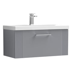 [BFPF296D] Belvide Retro Partial Fluted 1 Drawer Wall Hung Vanity Basin Unit with Thin-Edge Basin, Choice of Size and Colour - Cutout
