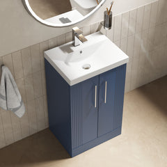 [BFPF323D] Belvide Retro Partial Fluted 2 Door Floor Standing Vanity Basin Unit with Thin-Edge Basin, Choice of Size and Colour - Lifestyle 2