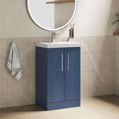 [BFPF323D] Belvide Retro Partial Fluted 2 Door Floor Standing Vanity Basin Unit with Thin-Edge Basin, Choice of Size and Colour - Lifestyle 3