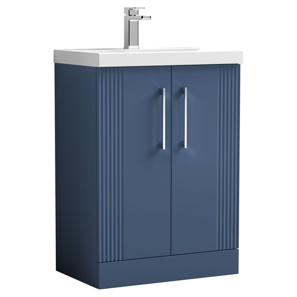 [BFPF325D] Belvide Retro Partial Fluted 2 Door Floor Standing Vanity Basin Unit with Thin-Edge Basin, Choice of Size and Colour - Cutout