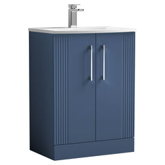 [BFPF325G] Belvide Retro Partial Fluted 2 Door Floor Standing Vanity Basin Unit with Curved Basin, Choice of Size and Colour - Cutout