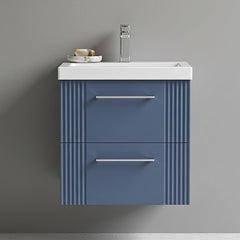 [BFPF392A] Belvide Partial Fluted 2 Drawer Wall Hung Vanity Unit with Mid-Edge 1 Tap Hole Ceramic Basin - Silo