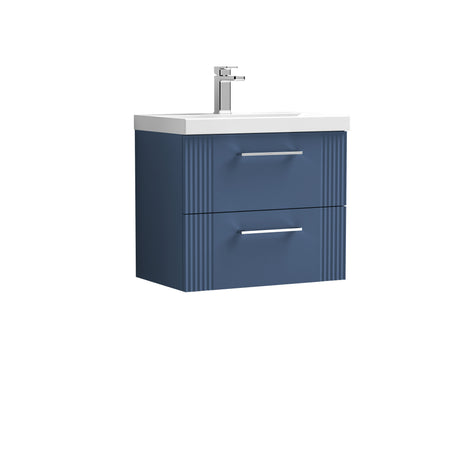 [BFPF393D] Belvide Retro Partial Fluted 2 Drawer Wall Hung Vanity Basin Unit with Thin-Edge Basin, Choice of Size and Colour - Cutout