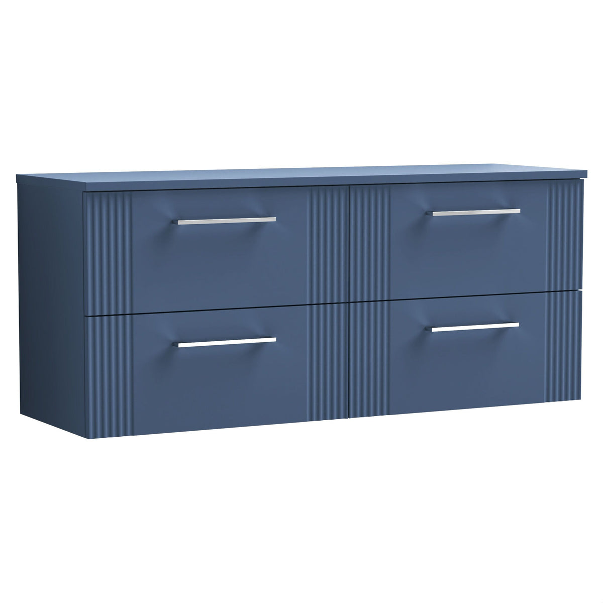 [BFPF393W2] Belvide Retro Partial Fluted 2 Drawer Wall Hung Vanity Unit with Colour Coordinating Worktop, Choice of Colour - Cutout