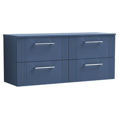 [BFPF393W2] Belvide Retro Partial Fluted 2 Drawer Wall Hung Vanity Unit with Colour Coordinating Worktop, Choice of Colour - Cutout