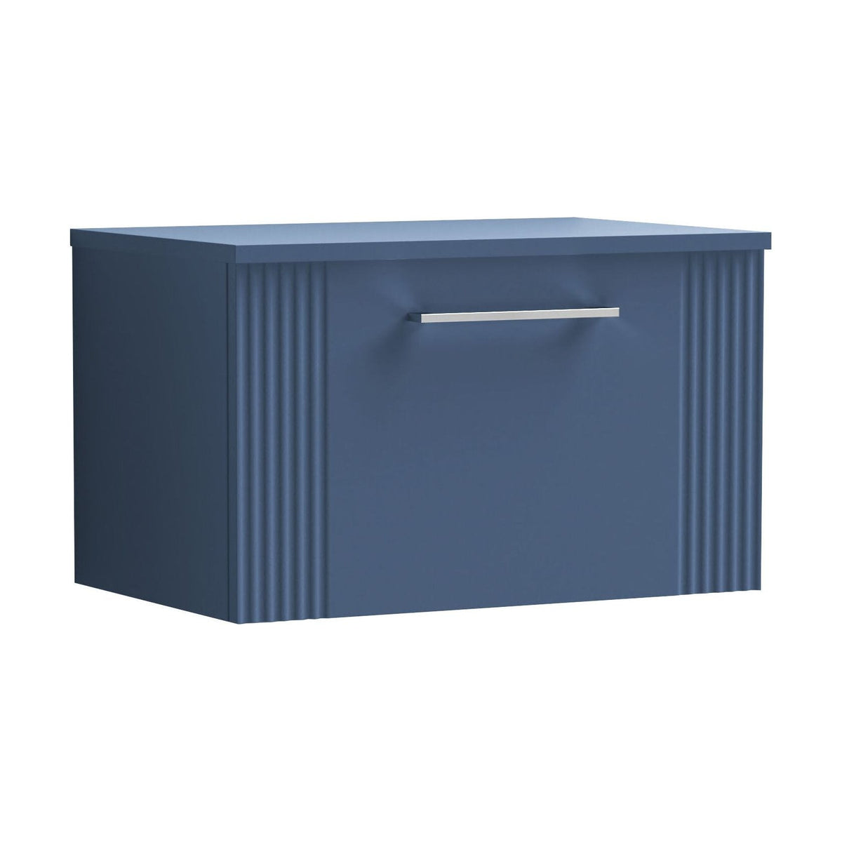 [BFPF394W] Belvide Retro Partial Fluted 1 Drawer Wall Hung Vanity Unit with Colour Coordinating Worktop, Choice of Size and Colour - Cutout