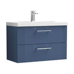 [BFPF395A] Belvide Partial Fluted 2 Drawer Wall Hung Vanity Unit with Mid-Edge 1 Tap Hole Ceramic Basin - Cutout