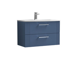[BFPF395G] Belvide Retro Partial Fluted 2 Drawer Wall Hung Vanity Basin Unit with Curved Basin, Choice of Size and Colour - Cutout