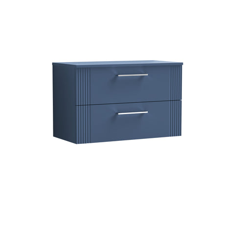 [BFPF395W] Belvide Retro Partial Fluted 2 Drawer Wall Hung Vanity Unit with Colour Coordinating Worktop, Choice of Size and Colour - Cutout