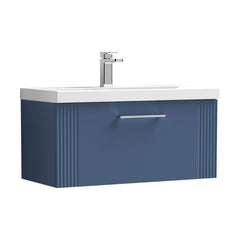 [BFPF396A] Belvide Partial Fluted 1 Drawer Wall Hung Vanity Unit with Mid-Edge 1 Tap Hole Ceramic Basin - Cutout
