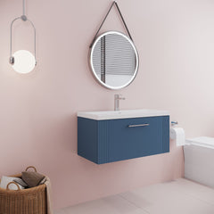 [BFPF396A] Belvide Partial Fluted 1 Drawer Wall Hung Vanity Unit with Mid-Edge 1 Tap Hole Ceramic Basin - Lifestyle 3