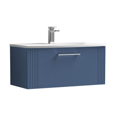 [BFPF396G] Belvide Retro Partial Fluted 1 Drawer Wall Hung Vanity Basin Unit with Curved Basin, Choice of Size and Colour - Cutout