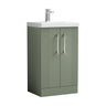[BFPF823A] Belvide Partial Fluted 2 Door Floor Standing Vanity Unit with Mid-Edge 1 Tap Hole Ceramic Basin - Cutout