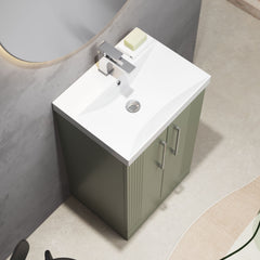 [BFPF823D] Belvide Retro Partial Fluted 2 Door Floor Standing Vanity Basin Unit with Thin-Edge Basin, Choice of Size and Colour - Lifestyle 2