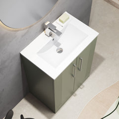 [BFPF825B] Belvide Retro Partial Fluted 2 Door Floor Standing Vanity Basin Unit with Minimalist Basin, Choice of Size and Colour - Lifestyle 2
