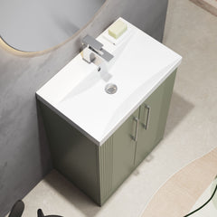 [BFPF825D] Belvide Retro Partial Fluted 2 Door Floor Standing Vanity Basin Unit with Thin-Edge Basin, Choice of Size and Colour - Lifestyle 2
