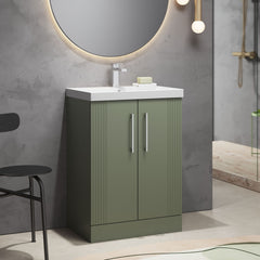 [BFPF825D] Belvide Retro Partial Fluted 2 Door Floor Standing Vanity Basin Unit with Thin-Edge Basin, Choice of Size and Colour - Lifestyle 3