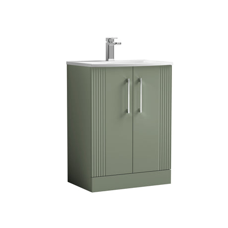 [BFPF825G] Belvide Retro Partial Fluted 2 Door Floor Standing Vanity Basin Unit with Curved Basin, Choice of Size and Colour - Cutout