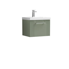 [BFPF891D] Belvide Retro Partial Fluted 1 Drawer Wall Hung Vanity Basin Unit with Thin-Edge Basin, Choice of Size and Colour - Cutout