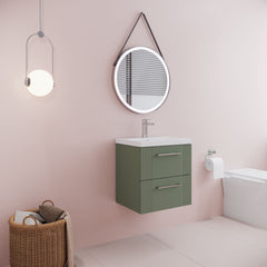[BFPF892A] Belvide Partial Fluted 2 Drawer Wall Hung Vanity Unit with Mid-Edge 1 Tap Hole Ceramic Basin - Lifestyle 3