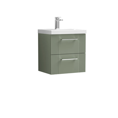 [BFPF892D] Belvide Retro Partial Fluted 2 Drawer Wall Hung Vanity Basin Unit with Thin-Edge Basin, Choice of Size and Colour - Cutout