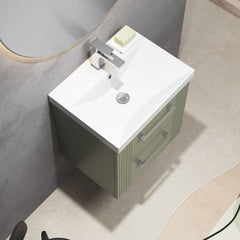 [BFPF892D] Belvide Retro Partial Fluted 2 Drawer Wall Hung Vanity Basin Unit with Thin-Edge Basin, Choice of Size and Colour - Lifestyle 2