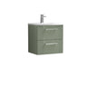 [BFPF892G] Belvide Retro Partial Fluted 2 Drawer Wall Hung Vanity Basin Unit with Curved Basin, Choice of Size and Colour - Cutout