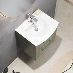 [BFPF892G] Belvide Retro Partial Fluted 2 Drawer Wall Hung Vanity Basin Unit with Curved Basin, Choice of Size and Colour - Lifestyle 2