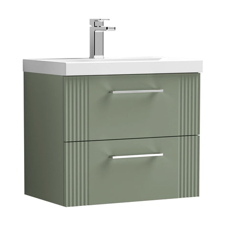 [BFPF893A] Belvide Partial Fluted 2 Drawer Wall Hung Vanity Unit with Mid-Edge 1 Tap Hole Ceramic Basin - Cutout