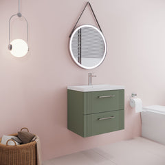 [BFPF893A] Belvide Partial Fluted 2 Drawer Wall Hung Vanity Unit with Mid-Edge 1 Tap Hole Ceramic Basin - Lifestyle 3