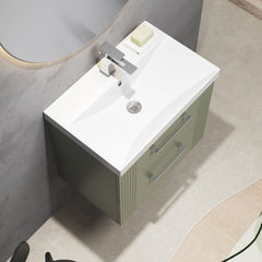 [BFPF893D] Belvide Retro Partial Fluted 2 Drawer Wall Hung Vanity Basin Unit with Thin-Edge Basin, Choice of Size and Colour - Lifestyle 2