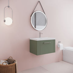 [BFPF894A] Belvide Partial Fluted 1 Drawer Wall Hung Vanity Unit with Mid-Edge 1 Tap Hole Ceramic Basin - Lifestyle 3