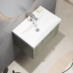 [BFPF894D] Belvide Retro Partial Fluted 1 Drawer Wall Hung Vanity Basin Unit with Thin-Edge Basin, Choice of Size and Colour - Lifestyle 2