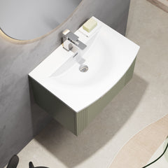 [BFPF894G] Belvide Retro Partial Fluted 1 Drawer Wall Hung Vanity Basin Unit with Curved Basin, Choice of Size and Colour - Lifestyle 2