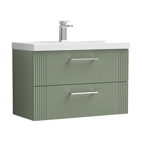 [BFPF895A] Belvide Partial Fluted 2 Drawer Wall Hung Vanity Unit with Mid-Edge 1 Tap Hole Ceramic Basin - Cutout