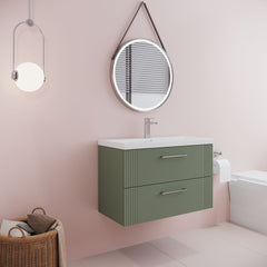 [BFPF895A] Belvide Partial Fluted 2 Drawer Wall Hung Vanity Unit with Mid-Edge 1 Tap Hole Ceramic Basin - Lifestyle 3