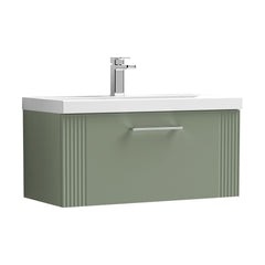 [BFPF896A] Belvide Partial Fluted 1 Drawer Wall Hung Vanity Unit with Mid-Edge 1 Tap Hole Ceramic Basin - Cutout