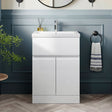 [BFRA101A] Mavesyn Contemporary 2 Door 1 Drawer Floor Standing Vanity Unit with Mid-Edge Basin - Choice of Size and Colour - Silo