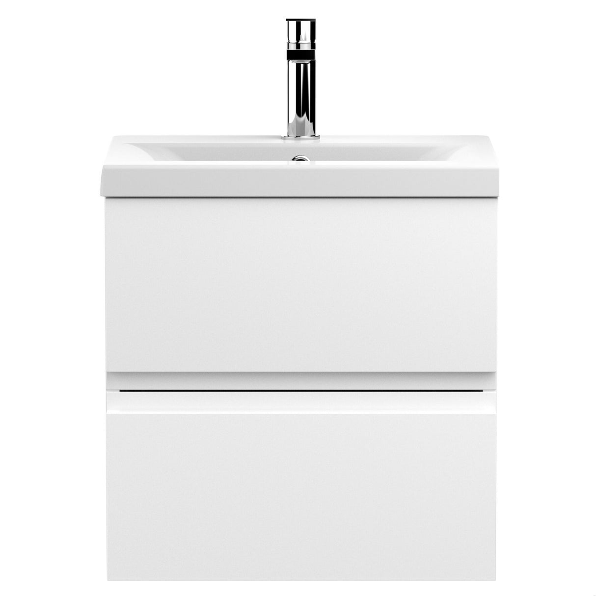 [BFRA102A] Mavesyn Contemporary 2 Drawer Wall Hung Vanity Unit with Mid-Edge Basin - Choice of Size and Colour - Cutout